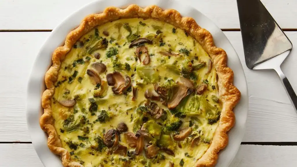 Broccoli and Mushroom Quiche