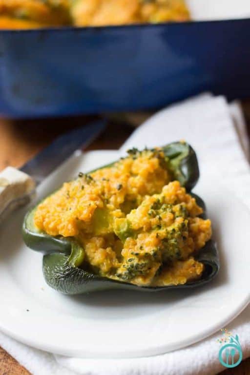 Broccoli and Quinoa Stuffed Peppers
