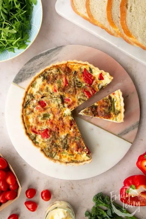 Broccoli and Red Pepper Quiche