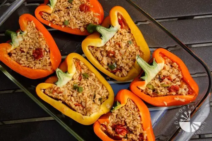 Brown Rice Stuffed Bell Peppers