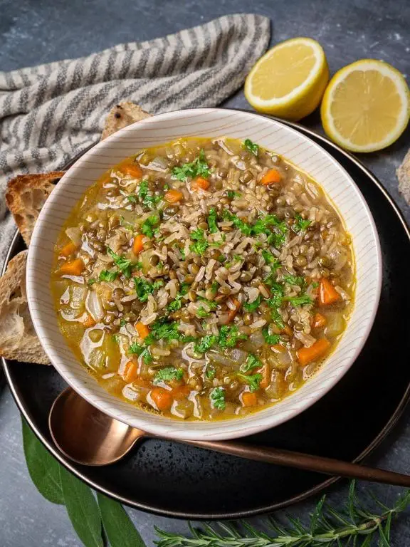 Brown Rice and Lentil Soup