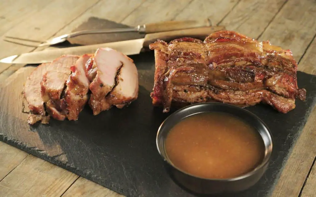 Brown Sugar and Bourbon Glazed Bone-In Pork Loin