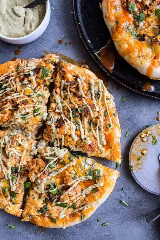Buffalo Cauliflower Pizza with Blue Cheese