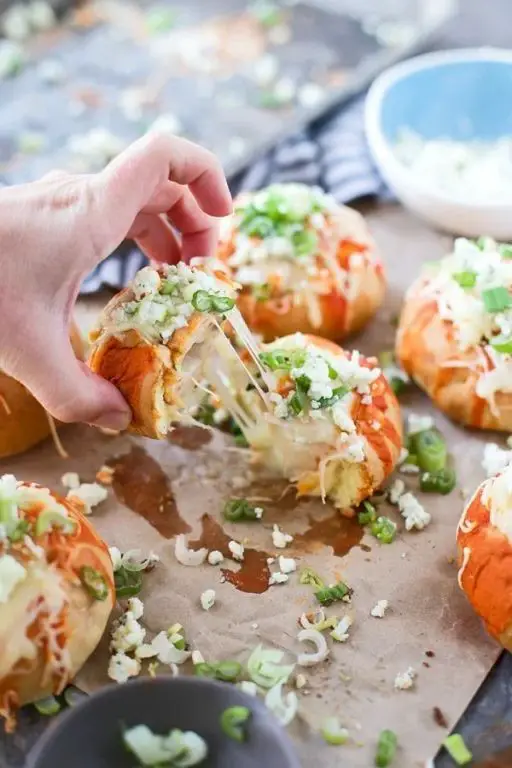 Buffalo Chicken Burgers Stuffed with Mozzarella