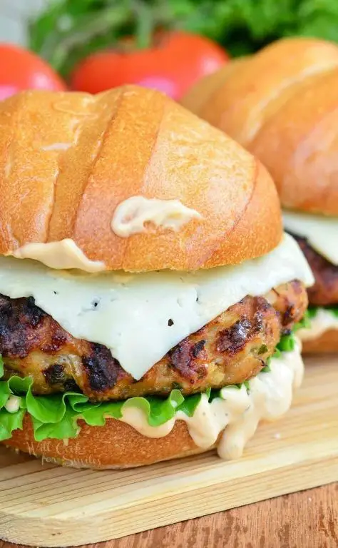 Buffalo Chicken Burgers with Chipotle Mayo