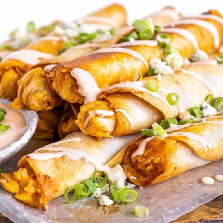 Buffalo Chicken Taquitos with Ranch Drizzle