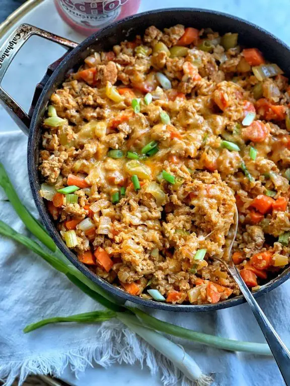 Buffalo Chicken and Rice Skillet
