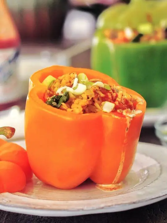 Buffalo Mac and Cheese Stuffed Peppers