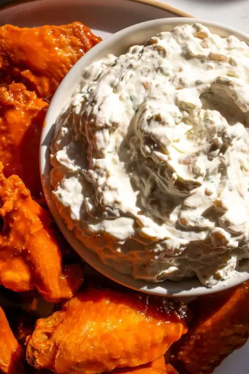 Buffalo Onion Dip with Blue Cheese