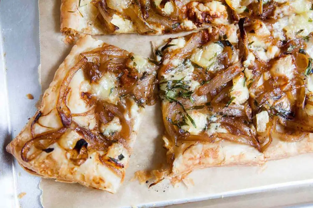 Burrata and Caramelized Onion Tart