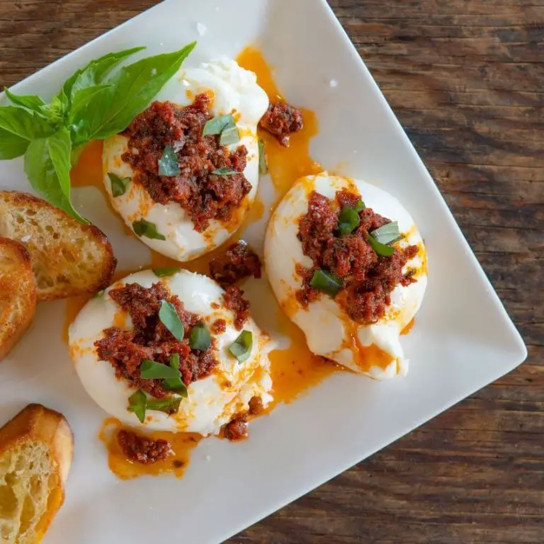 Burrata with Pesto and Sun-Dried Tomatoes
