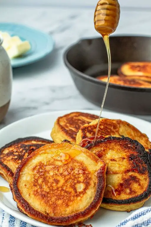 Buttermilk Hoe Cakes with Honey Drizzle