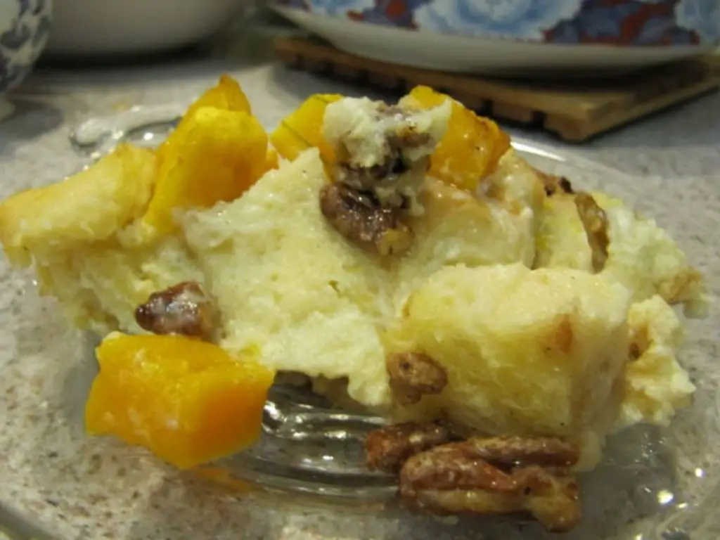 Butternut Squash Bread Pudding with Maple Syrup