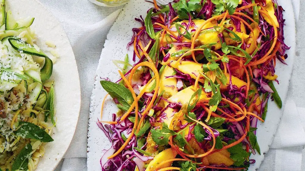 Cabbage and Mango Salad with Chili Lime Dressing