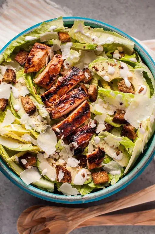 Caesar Salad with BBQ Chicken