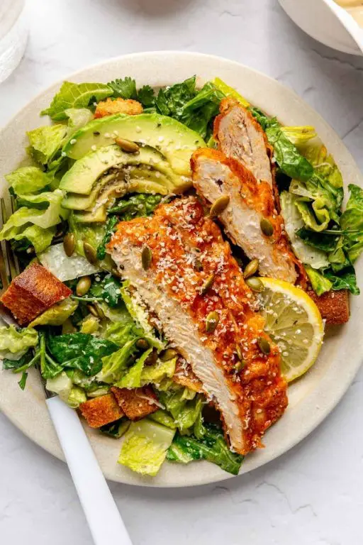 Caesar Salad with Honey Mustard Chicken