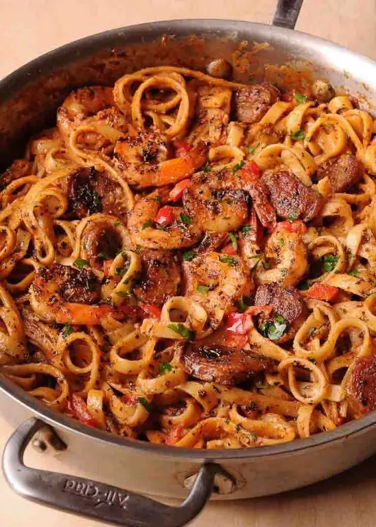 Cajun Shrimp and Sausage Pasta