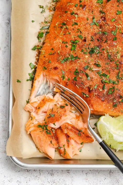 Cajun Spiced Marinated Salmon with Lime Wedges