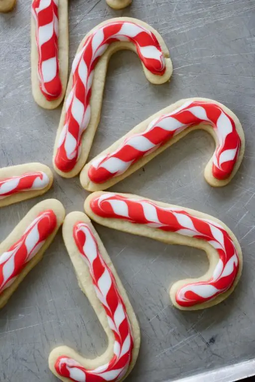 Candy Cane Striped Sugar Cookies