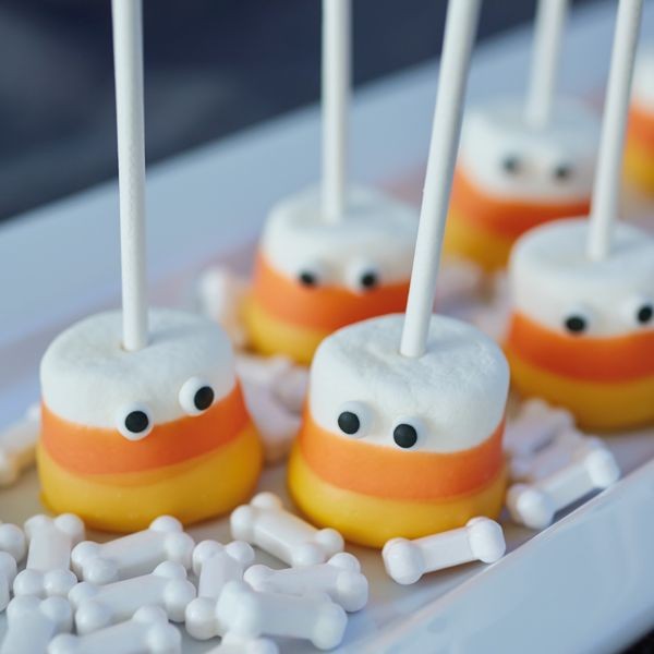 Candy Corn Marshmallow Pops