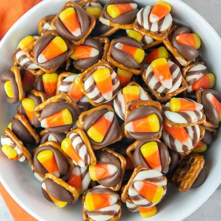 Candy Corn Pretzel Bites