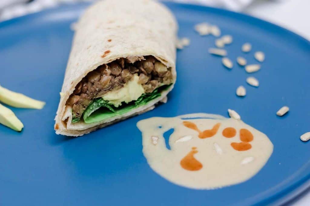 Canned Lentil and Avocado Wrap