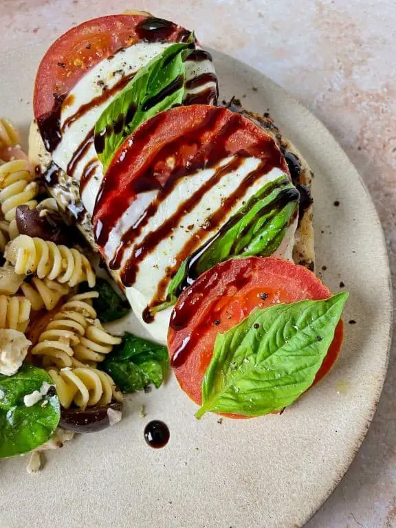 Caprese Chicken Pinwheels with Balsamic Glaze