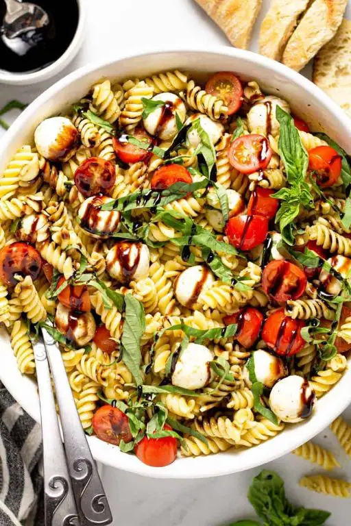 Caprese Pasta Salad with Balsamic Glaze
