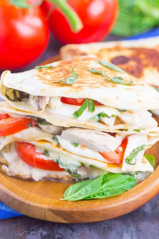 Caprese Quesadilla with Mozzarella and Tomatoes