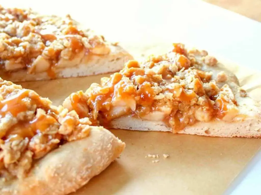Caramel Apple Dessert Pizza with Walnuts