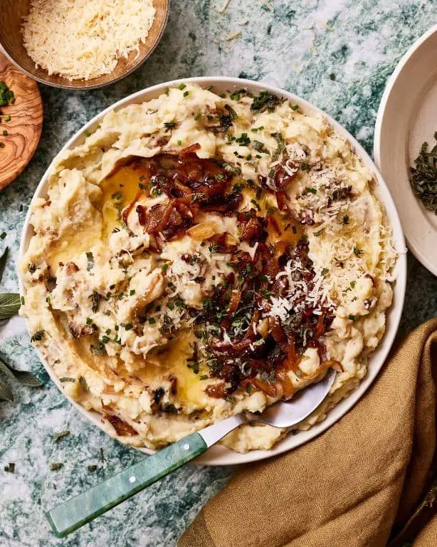 Caramelized Onion Smashed Potatoes