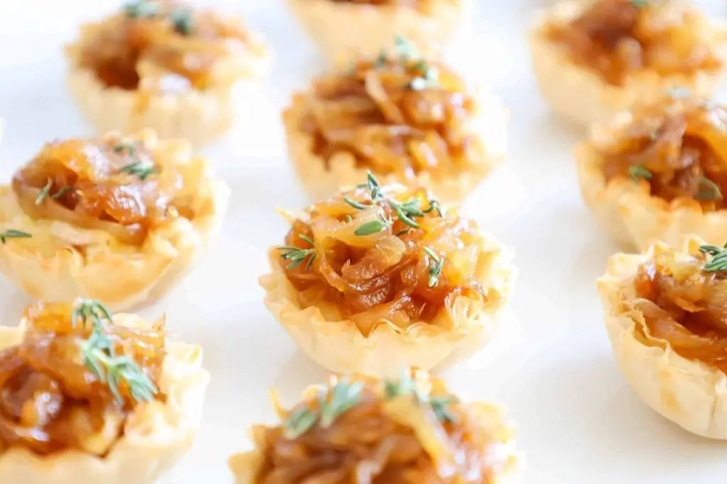 Caramelized Onion and Brie Puff Pastry Shells