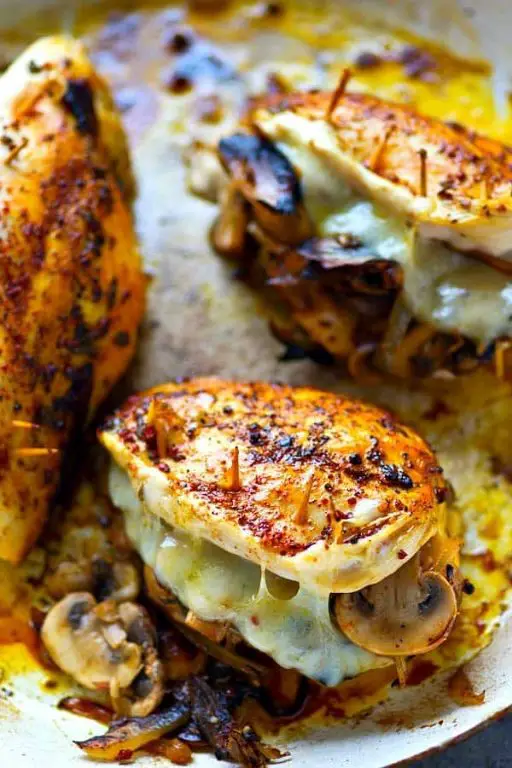 Caramelized Onion and Cream Cheese Stuffed Chicken Breast