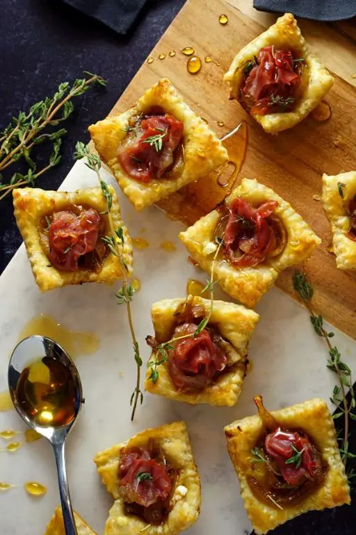 Caramelized Onion and Goat Cheese Puff Pastry Shells