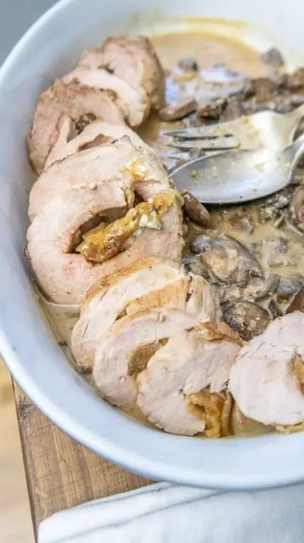 Caramelized Onion and Gorgonzola Stuffed Pork Loin