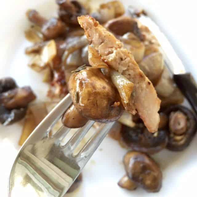 Caramelized Onion and Mushroom Bone-In Pork Loin