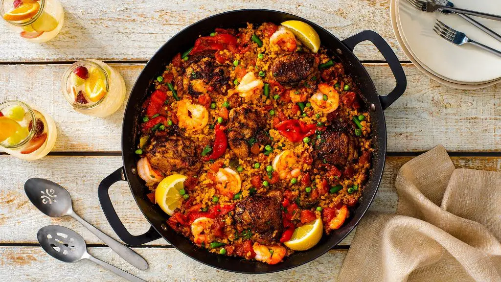 Caribbean Chicken and Shrimp Paella