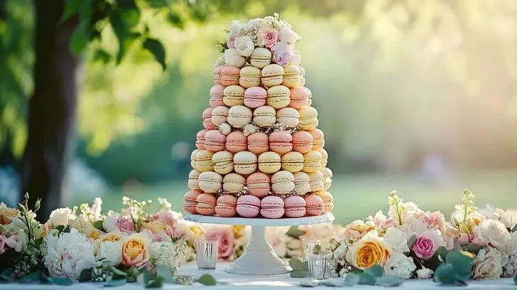 Cathedral Window Macaron Tower