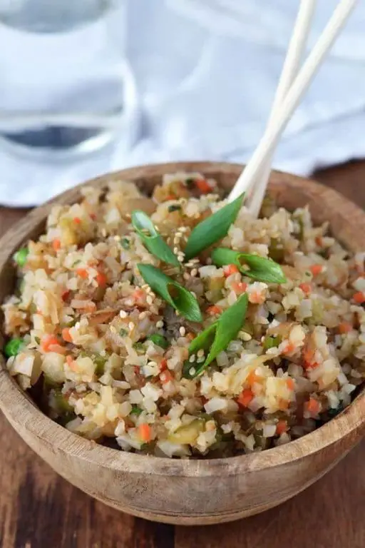 Cauliflower Fried Rice with Sesame Ginger Sauce