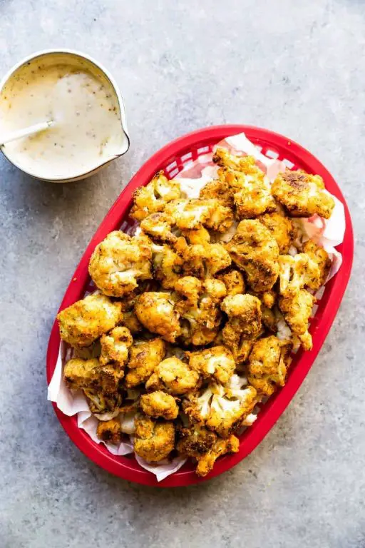 Cauliflower Head Nuggets with Honey Mustard Dip