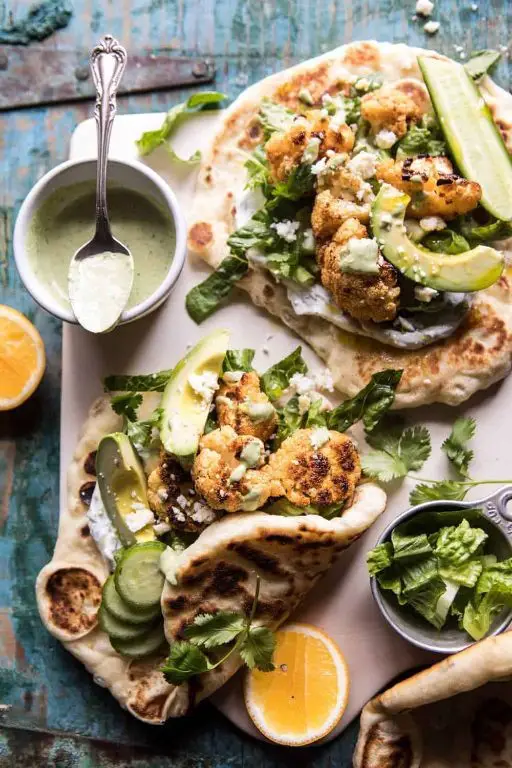 Cauliflower Head Shawarma Wrap