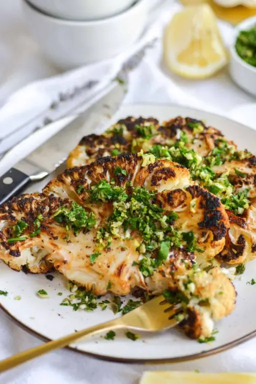 Cauliflower Head Steak with Herb Butter