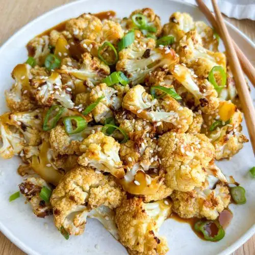 Cauliflower Head Stir-Fry with Sesame Ginger Sauce