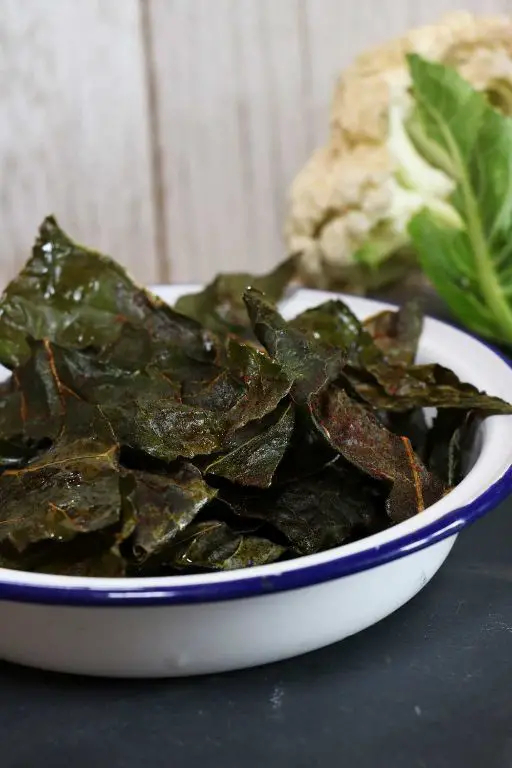 Cauliflower Leaves Chips with Sea Salt