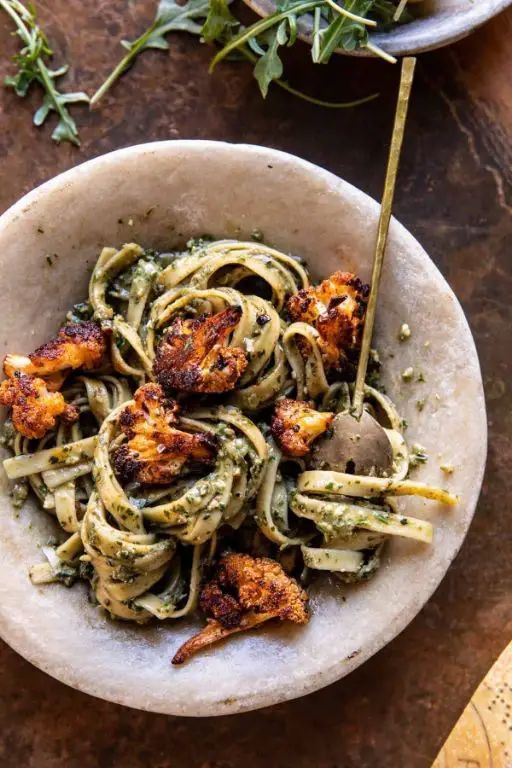 Cauliflower Leaves Pesto Pasta