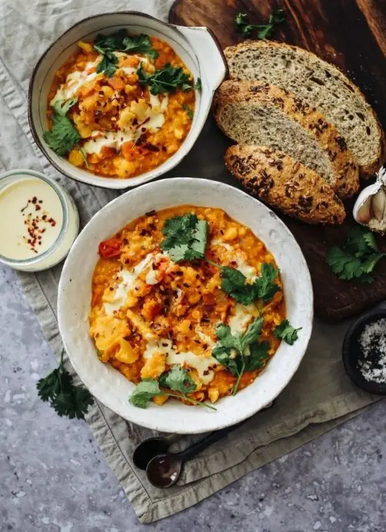 Cauliflower Leaves and Lentil Stew