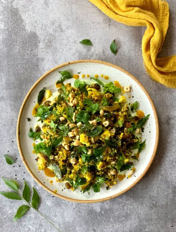 Cauliflower Leaves and Quinoa Salad
