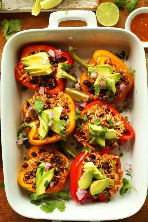 Cauliflower and Quinoa Stuffed Peppers