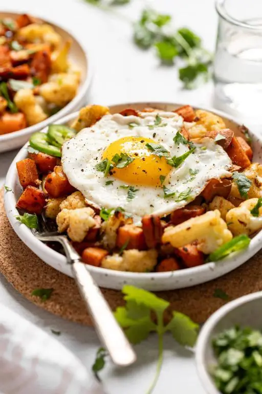 Cauliflower and Sweet Potato Hash