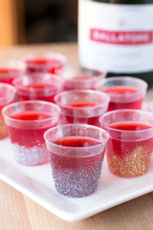 Champagne and Raspberry Jello Shots